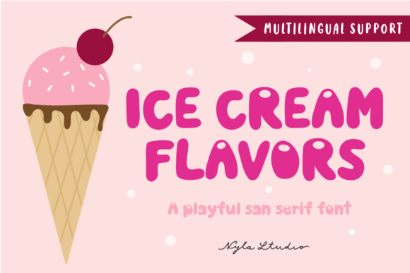 Ice Cream Flavors: A Playful Sans Serif Display Font for Light-Hearted Design