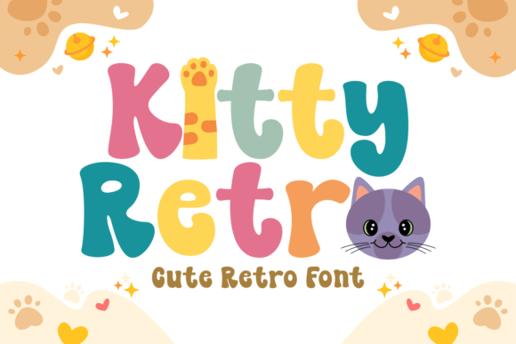 Kitty Retro Font: Whimsical Vintage Display Fonts for Small Business Branding