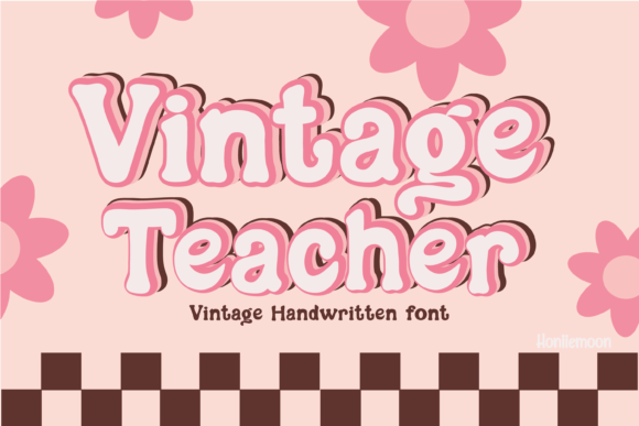 Vintage Teacher Display Font for Handmade Creators